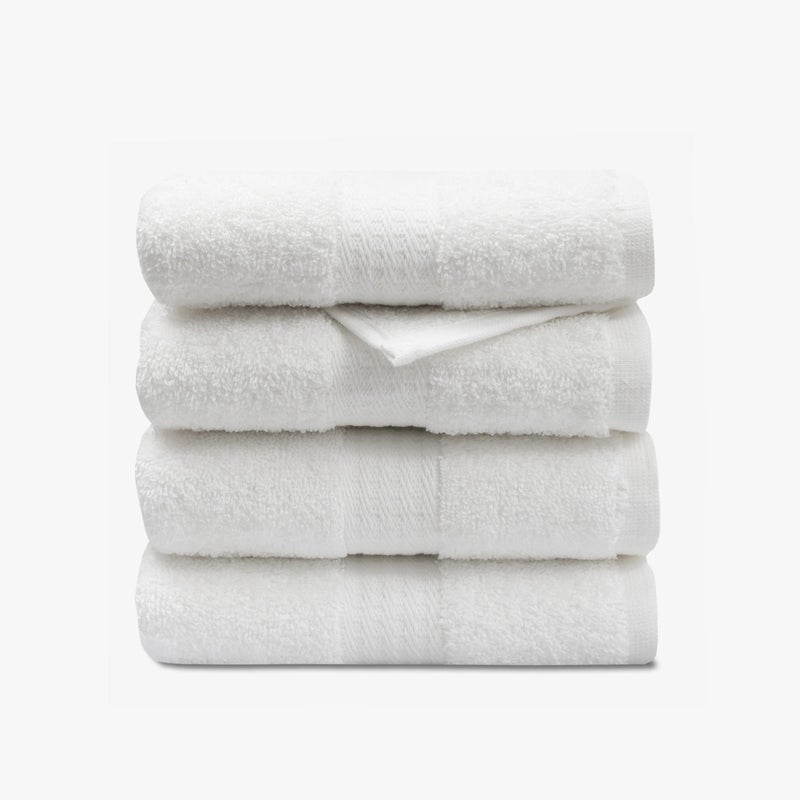 1888 Mills 4 Pack Premium Hand Towel Set, True Classics Premium Cotton Blend, Super Soft and Highly Absorbent Hand Towels for Bathroom, Hotels, Spa and Gym, White - Image 1